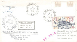 TAAF - LETTER 1980 PORT-AUX-FRANCAIS - DE Mi 143 / *1158 - Brieven En Documenten