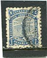 NEW ZEALAND - 1891  INSURANCE  LIGHTHOSE  1d  BLUE  VR PERF 10   FINE USED - Errors, Freaks & Oddities (EFO)