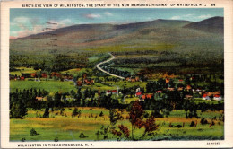 New York Adirondacks Birds Eye View Of Wilmington Showing Start Of Memorial Highway Up Whiteface Mountain 1935 Curteich - Adirondack