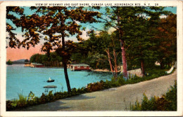 New York Adirondacks Canada Lake View Of Highway And East Shore 1922 Curteich - Adirondack