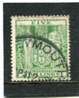 NEW ZEALAND - 1931   POSTAL FISCAL  5s  GREEN  FINE USED - Postal Fiscal Stamps