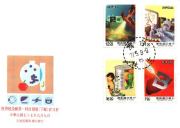 1980's Taiwan Formosa Republic Of China FDC Cover Science Chemistry Danger Research - FDC