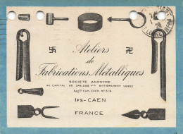 Caen * Ateliers De Fabrication S Métalliques , Société Anonyme * CPA Publicitaire Ancienne Illustrée - Caen