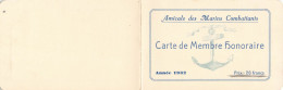 Amicale Des Marins Combattants , Carte De Membre Honoraire 1932 * Marine Française Marin Bateau Guerre - Guerra