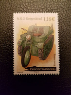 Andorra 2023 Andorre Cars NSU Kettenkrad Motorized Tractor Moto Motorcycle 1v Mnh - Neufs