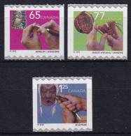 MiNr. 2023 - 2025 Kanada (Dominion) 2002, 2. Jan. Freimarken: Traditionelles Kunsthandwerk - Postfrisch/**/MNH - Unused Stamps