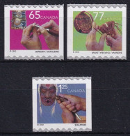 MiNr. 2023 - 2025 Kanada (Dominion) 2002, 2. Jan. Freimarken: Traditionelles Kunsthandwerk - Postfrisch/**/MNH - Ongebruikt