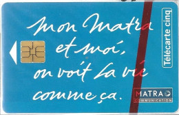 CARTE-PRIVEE-5U-SO3-Gn02-06/93-MATRA COMMUNICATION-V°N°Série A 36018015-NSB- TBE - 5 Einheiten