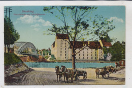 8440 STRAUBING, Schloßkaserne, Donaubrücke, Fuhrwerke - Straubing