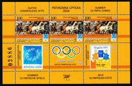 Bosnia Serbia 2004 Athens Summer Olympic Games Ancient Greece Horses, Block, Souvenir Sheet MNH - Sommer 2004: Athen