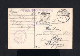 S2270-GERMANY-.MILITARY CENSOR POW CONCENTRATION CAMP NEUHAMMER To BELGIUM.1916.WWI.PRISONNIERS De GUERRE - 1914-18