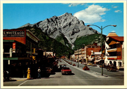 Canada Banff Avenue With Stoney Squaw Mountain And Cascade Mountain - Banff