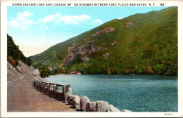 New York Adirondacks Upper Cascade Lake And Cascade Mountain On Highway Between Lake Placid And Keene Curteich - Adirondack