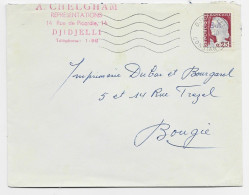 EA  MARIANNE DECARIS 25C  LETTRE SURCHARGE EA MEC SECAP DJIDJELLI 11.10.1962 CONSTANTINE  ALGERIE - Lettres & Documents