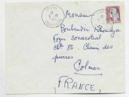 EA  MARIANNE DECARIS 25C SURCHARGE EA  LETTRE GRAREM 6.10.1962 CONSTANTINE    ALGERIE - Lettres & Documents