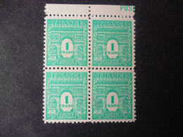 Timbre France Neuf ** 1944/45  N° 624 Bloc De Quatre - 1944-45 Arco Del Triunfo