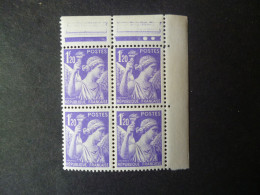 Timbre France Neuf ** 1939/44  N° 651 Bloc De Quatre - 1939-44 Iris