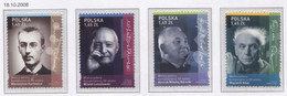 Poland 2008 Mi 4389-92 Great Polish Composers Of 20th Century - Karlowicz, Górecki, Kilar, Ludoslawski **MNH - Musique