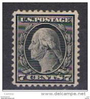 U.S.A.:  1916/19  B. FRANKLIN  -  7 C. UNUSED  STAMP  -  NO  WATERMARK  - P. 11  -  YV/TELL. 205 - Nuevos