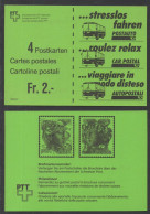 BUS - CAR - AUTOCAR / 1986 SUISSE CARNET ILLUSTRE COMPLET DE 4 ENTIERS POSTAUX (ref 9215) - Bus