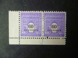 Timbre France Neuf ** 1945  N° 705 Paire Horizontale - 1944-45 Maríanne De Dulac