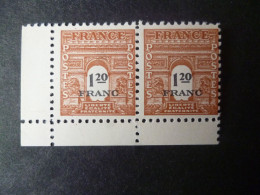 Timbre France Neuf ** 1945  N° 707 Paire Horizontale - 1944-45 Maríanne De Dulac