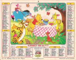 Calendrier - Almanach 1986 Des P.T.T. - Rhône - 69 - Winnie L' Ourson - Taram Et Le Chaudron Magique - Walt Disney - BE - Groot Formaat: 1981-90