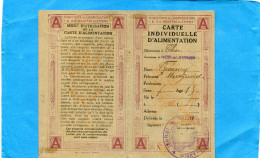 FRANCE-Carte D'alimentation -commune De DUN SUR AURON--cher  1919 - Autres & Non Classés