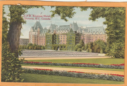 CPR Empress Hotel Victoria BC Canada Old Postcard - Victoria