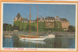 CPR Empress Hotel Victoria BC Canada Old Postcard - Victoria