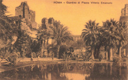 ITALIE - Roma - Giardino Di Piazza Vitorio Emanuele - Animé - Carte Postale Ancienne - Parcs & Jardins