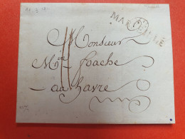 Marque Postale De Marseille Sur Lettre Avec Texte Pour Le Havre En 1811 - JJ 154 - 1801-1848: Precursores XIX