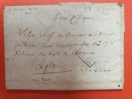 Marque Postale De St Junien En PP Sur Lettre Avec Texte Pour Paris En 1803 - JJ 163 - 1801-1848: Vorläufer XIX