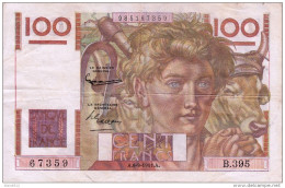 * Billet De 100 Francs 1951 - 100 F 1945-1954 ''Jeune Paysan''