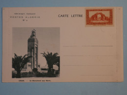 BW16 ALGERIE BELLE CARTE LETTRE 1930 ORAN +AFF. INTERESSANT++ - Lettres & Documents