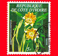 COSTA D'AVORIO - Usato - 1977 - Fiori - Strophanthus Hispidus - 5 - Côte D'Ivoire (1960-...)