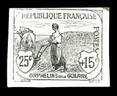 N°151, Orphelins, 25c +15c: Essai En Noir, TB (certificat)  Qualité: (*)   - Neufs