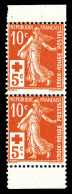 N°147b, Croix Rouge De 1914, Paire Verticale De Carnet. TB  Qualité: **  Cote: 250 Euros - Unused Stamps