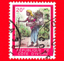 COSTA D'AVORIO - Usato - 1994 - Donna Con Cesta - La Femme à La Hotte - 20 - Côte D'Ivoire (1960-...)