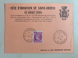 France Carte Fête Aviation Saint Brieuc 18/08/1946 No 679 - Gebraucht
