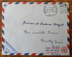 21.03.1961 Guerre D'Algérie SP 86867 Cachet Franchise Militaire A.F.N. Poste Aux Armées Pour Romilly Sur Seine Par Avion - War Of Algeria