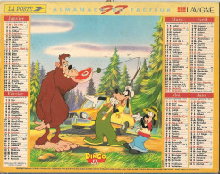Calendrier - Almanach Du Facteur 1997 - Rhône - 69 - Dingo & Max - Le Bossu De Notre-Dame - Walt Disney - BE - Formato Grande : 1991-00