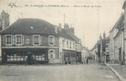 CPA 58 Nièvre > SAINT-AMAND-EN-PUISAYE - PLACE ET ROUTE DE COSNE Café Hôtel St - Saint-Amand-en-Puisaye