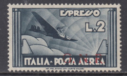 ITALY - R.S.I. -A125/Ib Verona  Cv 7000 Euro Varietà Soprastampa Spostata In Basso A Destra - Firmato BIONDI  Ling - MH* - Poste Aérienne