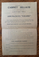 1946-1947 Assurances Chasse Cabinet Billaud, 24, Rue De Londres à Paris - Tarifs Fédérations Ou Sociétés De Chasse - Banco & Caja De Ahorros