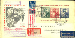 1949, Exportmesse-Block Mit Zusatz Auf Luftpost-Einschreiben Mit Sonderflug Von Hannover Nach Hamburg. - Sonstige & Ohne Zuordnung