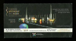 Brochure Informativa - Spettacolo Dell'acqua 2010 - Monteverde ( Avellino ) - Tickets De Concerts