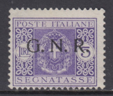 ITALY - 1943 R.S.I. - Tax 57 Cv 900 Euro - Firmato Biondi - Gomma Integra MNH**  Varietà Dentellatura Spostata - Strafport