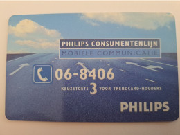 NETHERLANDS  ADVERTISING CHIPCARD HFL 2,50   CRE 199   PHILIPPS CONSUMENTENLIJN          MINT   ** 14372** - Privé