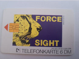 DUITSLAND/ GERMANY  CHIPCARD / LION/ LYON / FORCE SIGHT /   / 3000 EX   / 6 DM  CARD / K 021  /USED  CARD     **14375** - S-Series : Sportelli Con Pubblicità Di Terzi